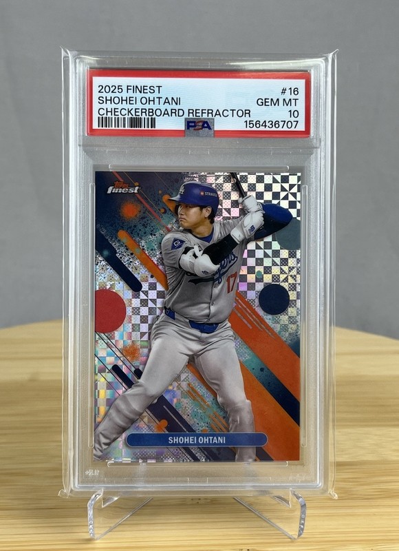 2025 Topps Finest #16 Shohei Ohtani PSA 10 Checkerboard Refractor Dodgers