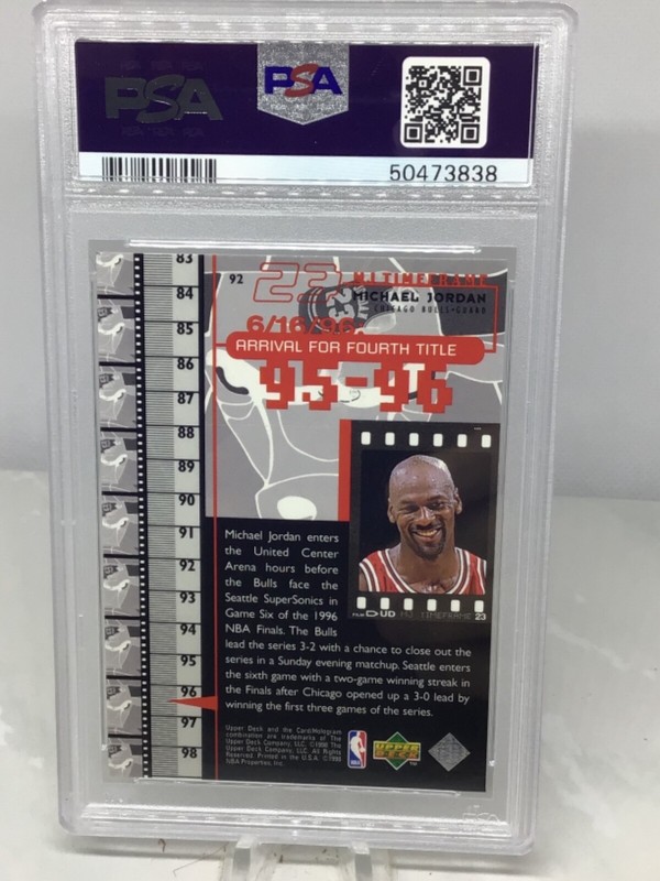 1998 Upper Deck MJ Living Legend #92 Michael Jordan PSA 9 (2 in all grades) view 2