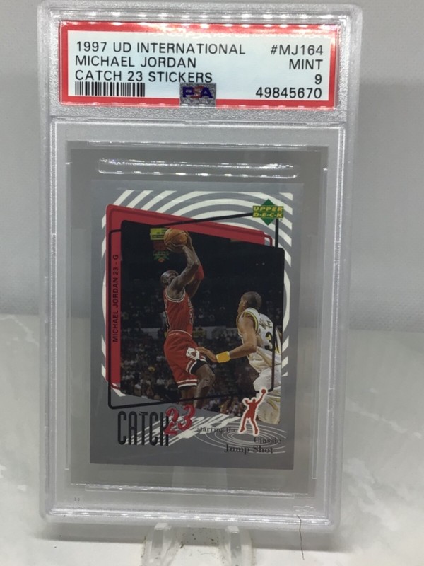 1997 UD International Stickers #MJ164 Michael Jordan PSA 9
