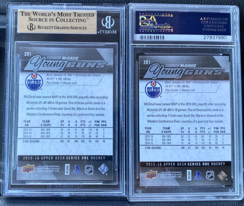 2015-16 CONNOR MCDAVID Young Guns PSA 10 + BGS 9.5 True Gem + Rookie Card Lot !! view 2