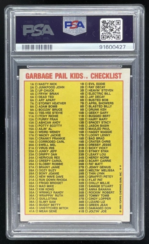 1985 Topps Garbage Pail Kids Stickers #29a Bony Joanie PSA 9 view 2