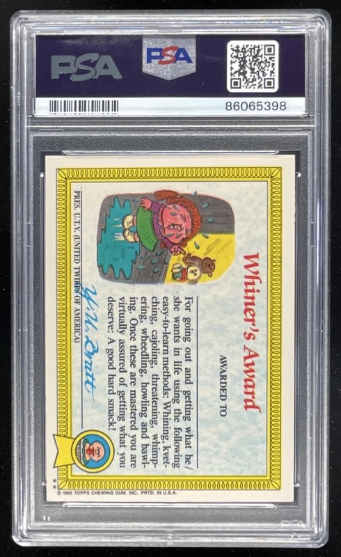 1985 Topps Garbage Pail Kids Stickers Glossy #32b Chilly Millie PSA 9 view 2