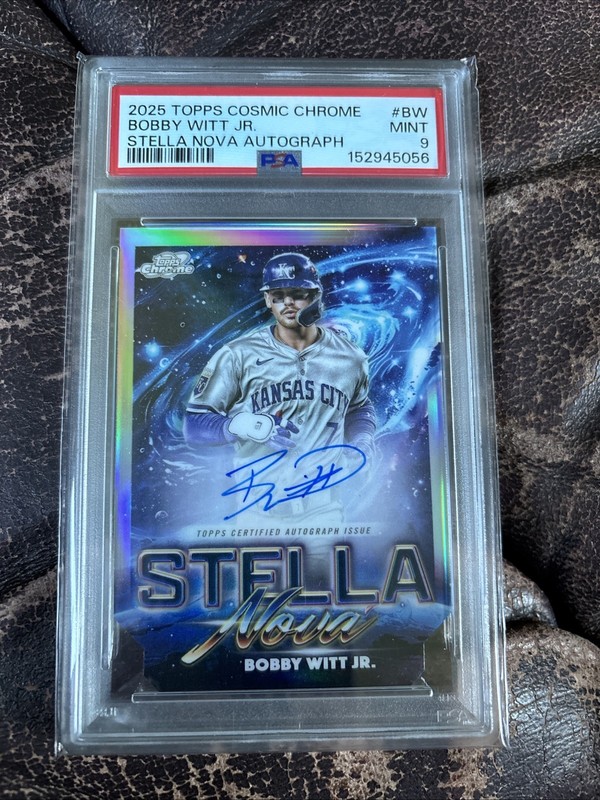 2025 Topps Chrome Cosmic BOBBY WITT JR. #SNA-BW Stella Nova On-Card Auto PSA 9
