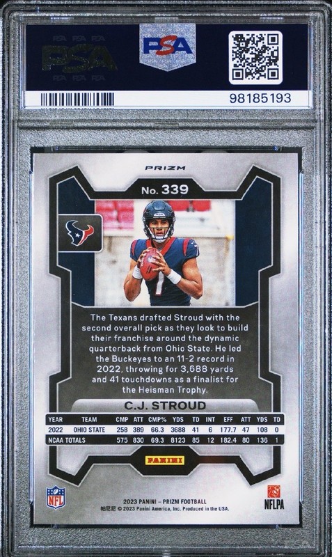 2023 PANINI PRIZM | LAZER PRIZMCJ STROUD PSA 10 view 2
