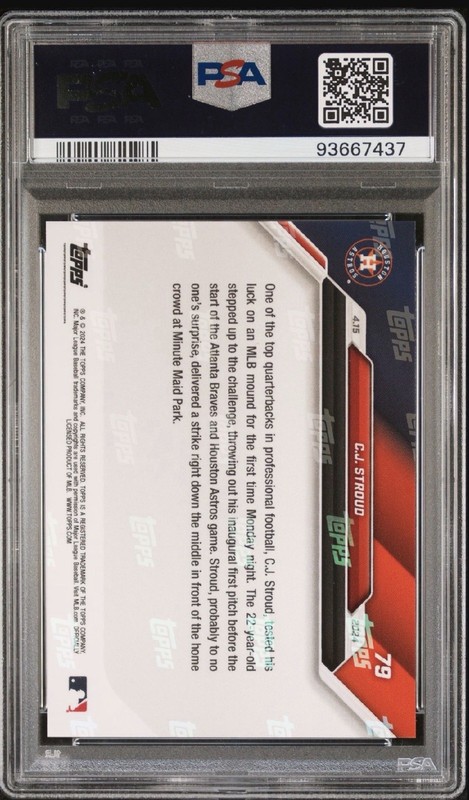 2024 TOPPS NOW CJ STROUD PSA 10 view 2