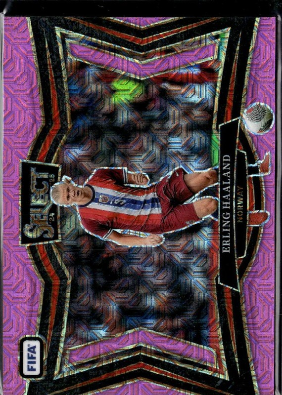 Erling Haaland 2025 Select FIFA Soccer Pink Mojo Prizm 275/299 Norway