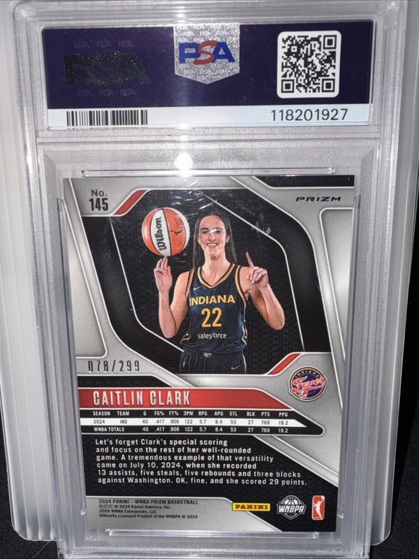 2024 Panini Prizm WNBA - Caitlin Clark #145 Red Pulsar Prizm /299 (RC) view 2