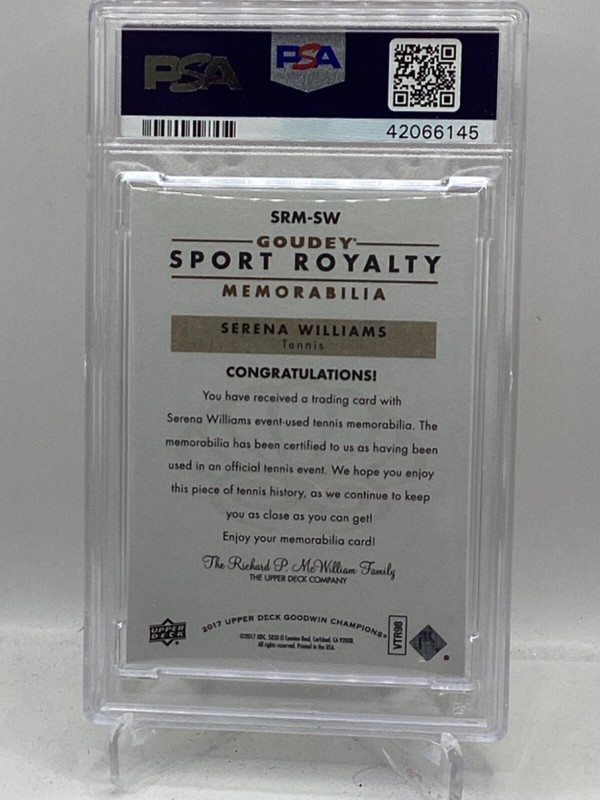 2017 Goodwin Sport Royalty Mem Premium 5/15 #SW Serena Williams PSA 9 view 2
