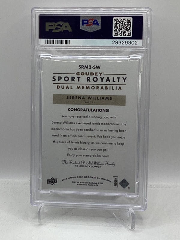 2017 Goodwin Sport Royalty Dual Mem Premium 9/10 Serena Williams PSA 7 view 2