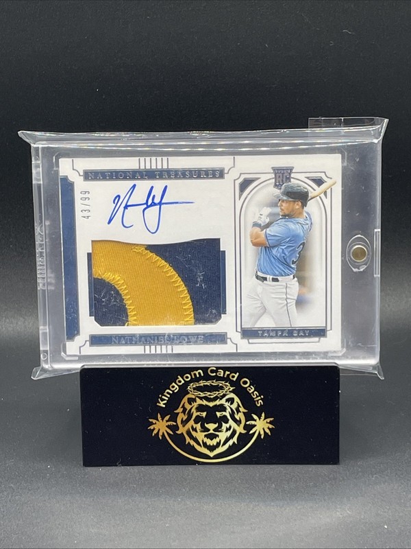 2019 Panini National Treasures #64 Nathaniel Lowe Rookie Patch Auto #d /99 RPA
