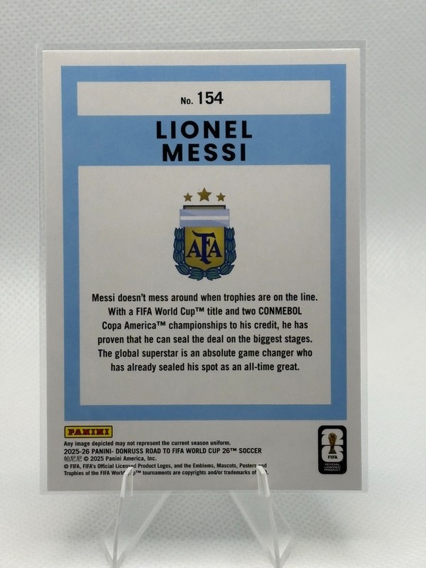 2025-26 Donruss Road To The World Cup Lionel Messi #154 Argentina view 2