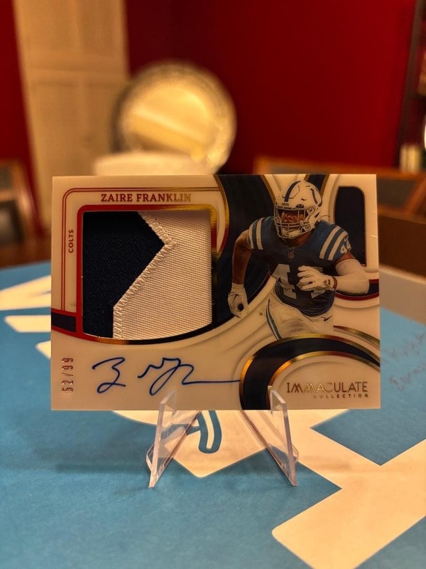 2024 Immaculate Zaire Franklin Premium Patch Auto #/99 Colts