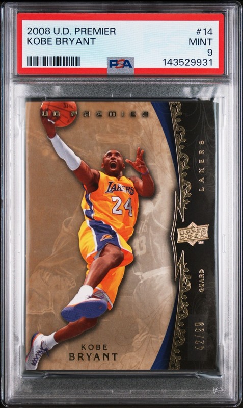 2008 Upper Deck UD Premier Kobe Bryant /99 PSA 9 Pop 5, 1 Higher Mamba #14