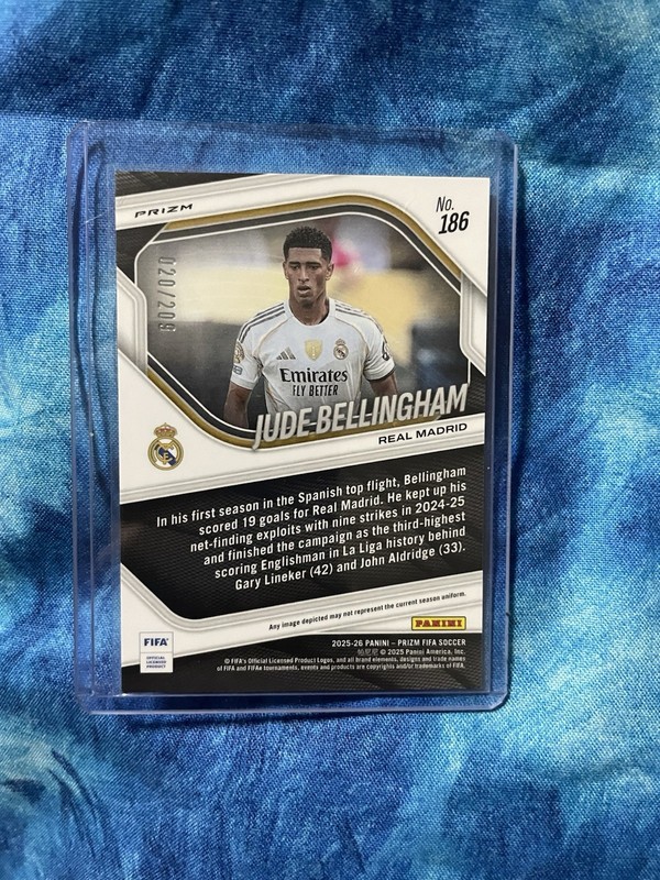 2025-26 Prizm FIFA Jude Bellingham Real Madrid La Liga #186 Mosaic Blue /209 view 2