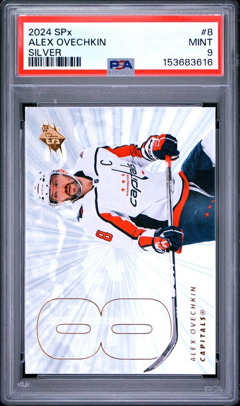 2024 Spx #8 Alex Ovechkin Silver PSA 9 view 1