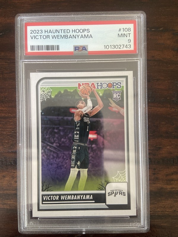 2023-24 Panini Haunted Hoops #108 Victor Wembanyama (RC) Graded PSA 9 MINT!