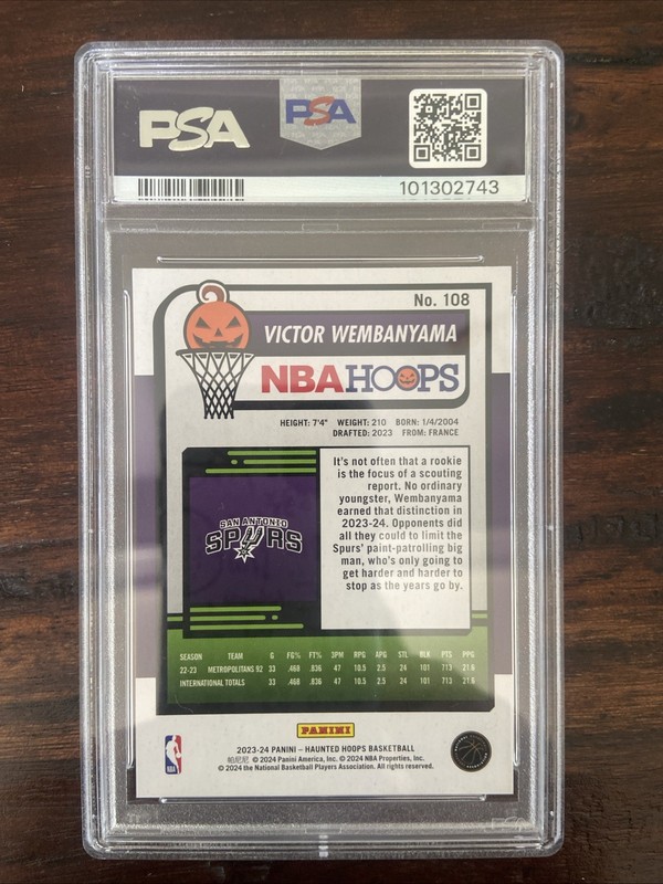 2023-24 Panini Haunted Hoops #108 Victor Wembanyama (RC) Graded PSA 9 MINT! view 2