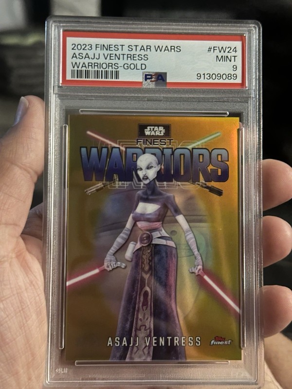 2023 Topps Finest Star Wars Warriors Asajj Ventress Gold Refractor /50 PSA 9
