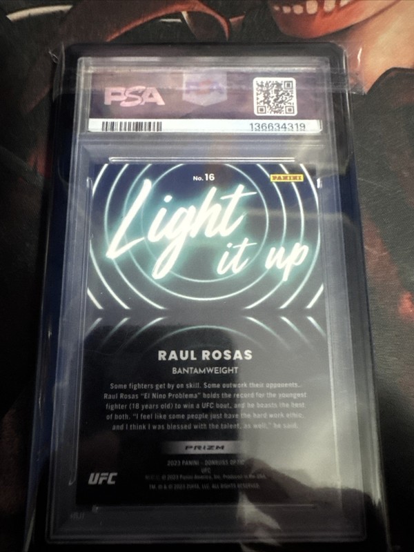 2023 Donruss Optic Ufc￼ Raul Rosas Light It Up White Sparkle Psa 9 view 2