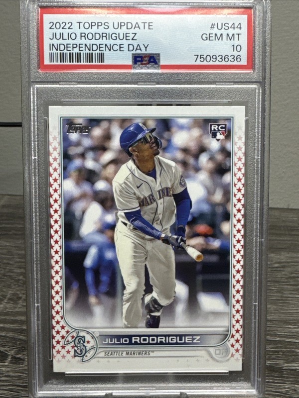 Julio Rodriguez 2022 Topps Update #US44 Independence Day /76 PSA 10