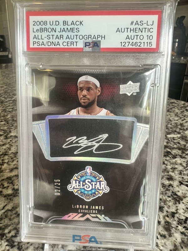 2008 Upper Deck Black Autograph LeBron James PSA Auth Auto 02 /25💥💥💥