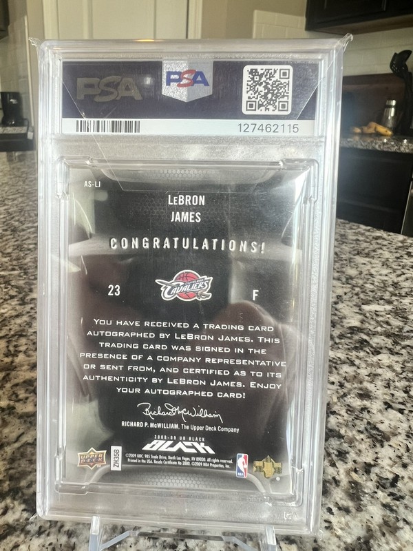 2008 Upper Deck Black Autograph LeBron James PSA Auth Auto 02 /25💥💥💥 view 2