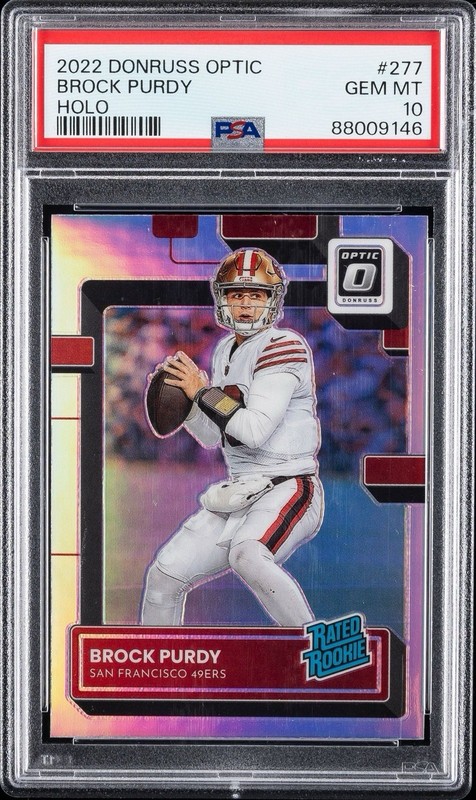 2022 Panini Donruss Optic - Brock Purdy Rated Rookie #277 Holo Prizm (RC) PSA 10