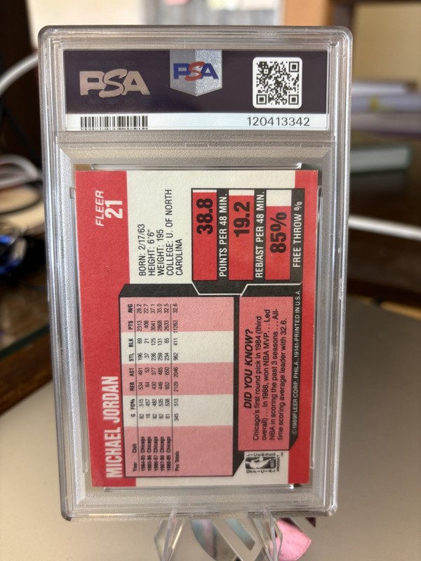1989-90 Fleer - Michael Jordan #21 PSA 4 view 2