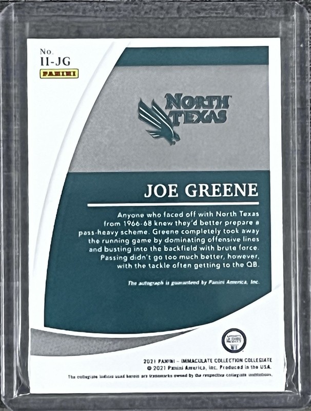 2021 Immaculate Collection Collegiate Joe Greene Auto  /99 view 2