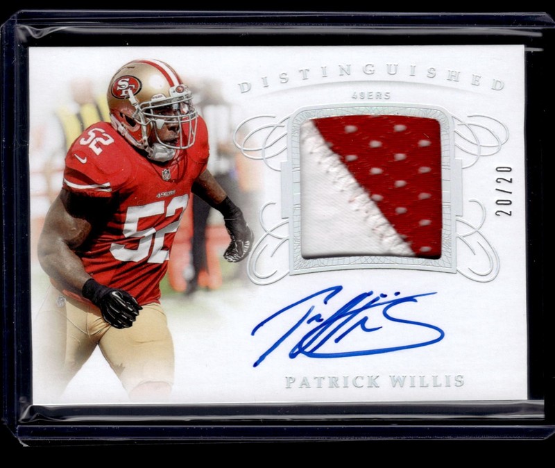 PATRICK WILLIS #20/20 2019 PANINI FLAWLESS 2 COLOR PATCH AUTO SILVER 49ERS