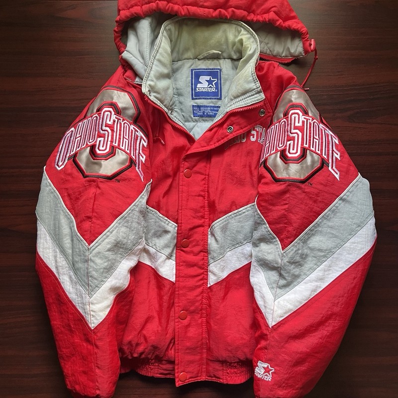 Vintage Ohio State Buckeyes Starter Jacket  Sleeve Logo Mens Small