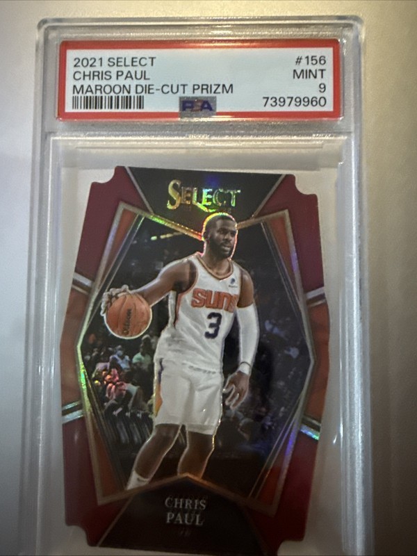 2021-22 Panini Select Chris Paul Premier Level #156 Maroon Die-Cut  /175 PSA 9
