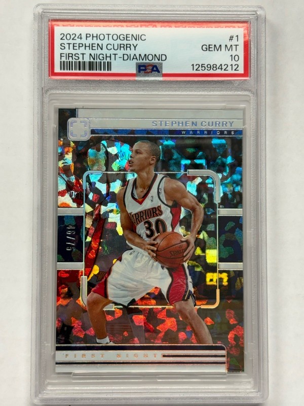 PSA 10 2024-25 Panini Photogenic Stephen Curry #1 Cracked Ice First Night /75