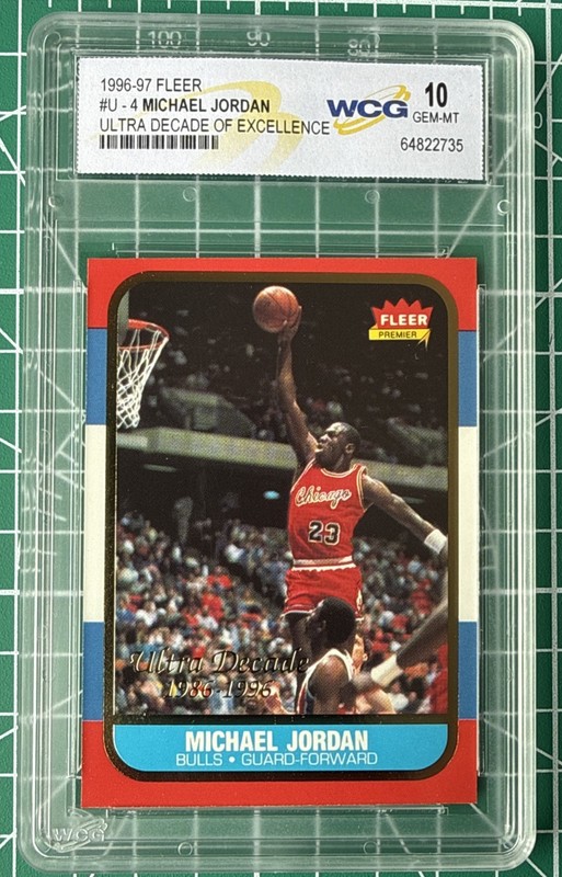 MICHAEL JORDAN ROOKIE CARD 1996-97 FLEER DECADE OF EXCELLENCE #4 GEM MINT 10