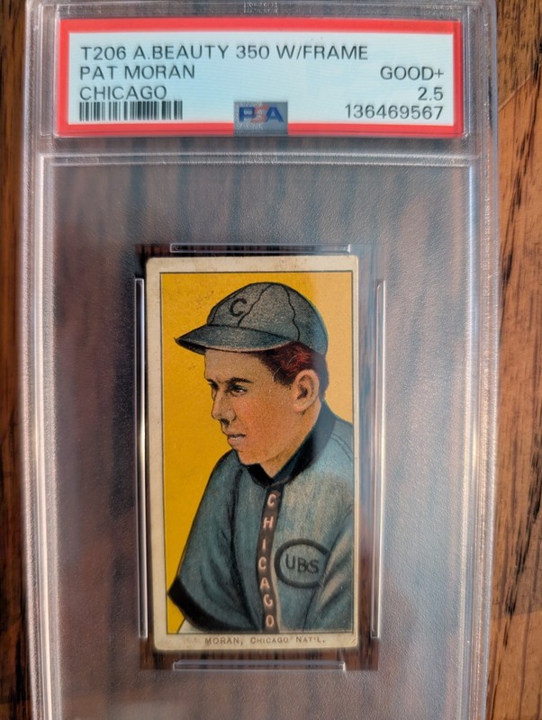 1909-11 T206 American Beauty 350 Pat Moran Chicago Cubs PSA 2.5