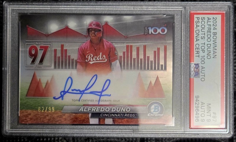 2024 Bowman Chrome Alfredo Duno Scouts Top 100 Auto /99 - PSA 9