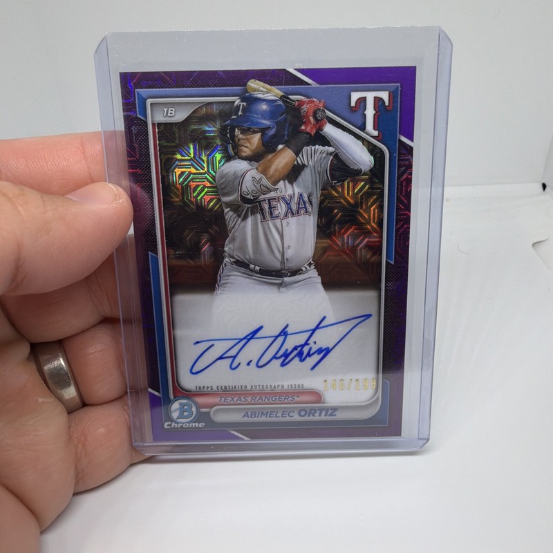 2024 Bowman Chrome Prospect Mojo Auto Abimelec Ortiz Purple Refractor /199