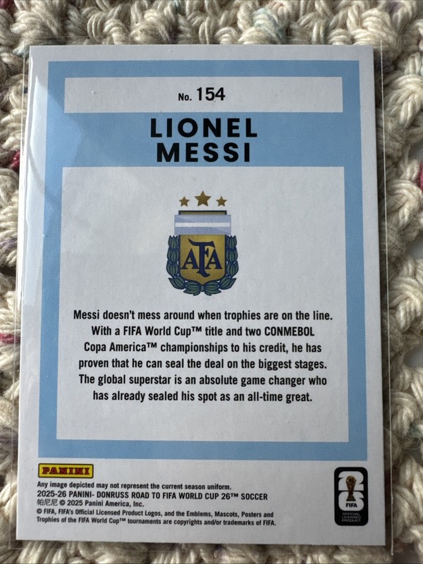 Lionel Messi - 2025-26 Donruss Road to World Cup - Cubic Foil  view 2