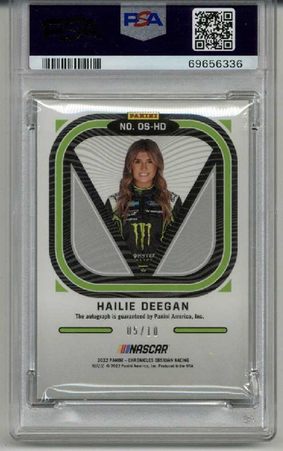 2022 PANINI CHRONICLES NASCAR OBSIDIAN SIGNATURES HAILIE DEEGAN /10 PSA 10 RARE view 2