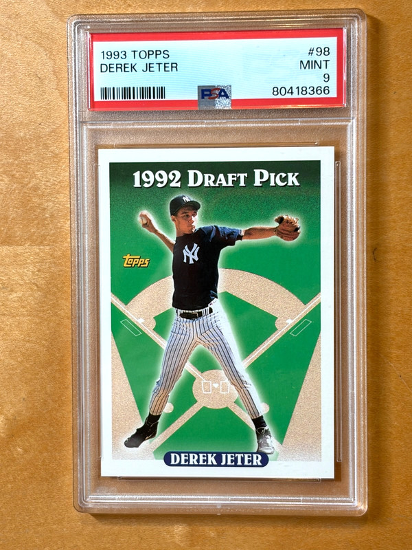 1993 TOPPS - DEREK JETER #98 ROOKIE CARD (RC) - PSA 9 MINT