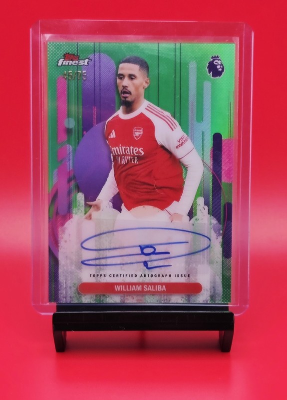2025-26 Topps Finest Premier League Arsenal William Saliba Auto /75