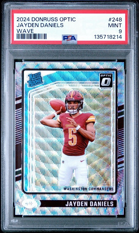 2024 Donruss Optic Premium Wave Jayden Daniels RC /300 Set  Rated Rookie PSA9