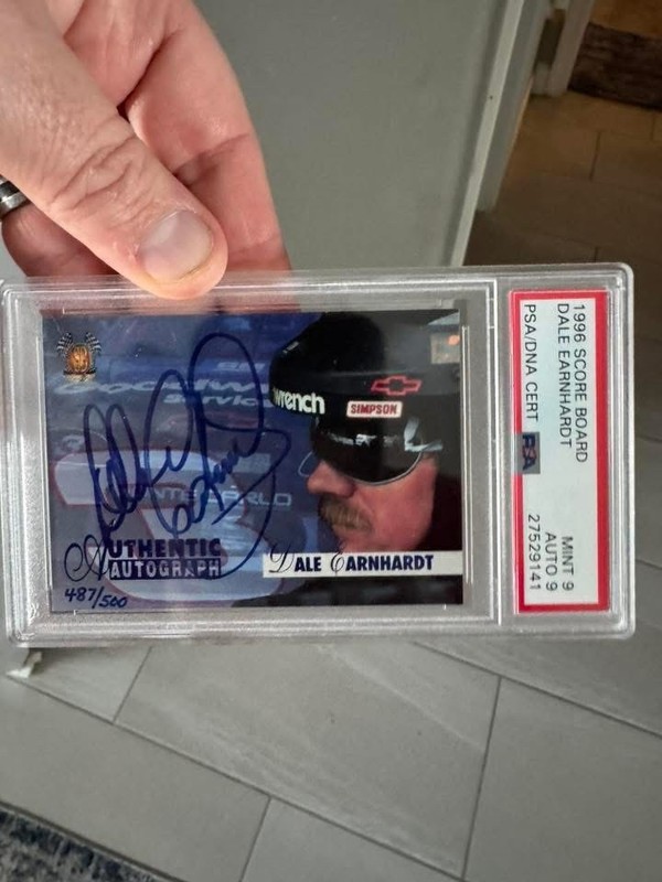 1996 Dale Earnhardt Auto PSA 9 Mint Scoreboard HOF NASCAR Legend GOAT Autograph