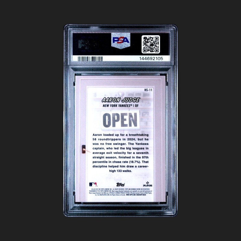 Aaron Judge 2025 Bowman Hobby Stars #HS-11 PSA 10 Yankees MVP view 2