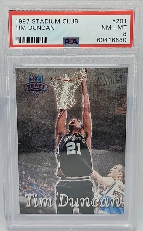 1997 Stadium Club Tim Duncan Rookie Card Psa 8 Rare Rc Champion Nba Hof Vintage