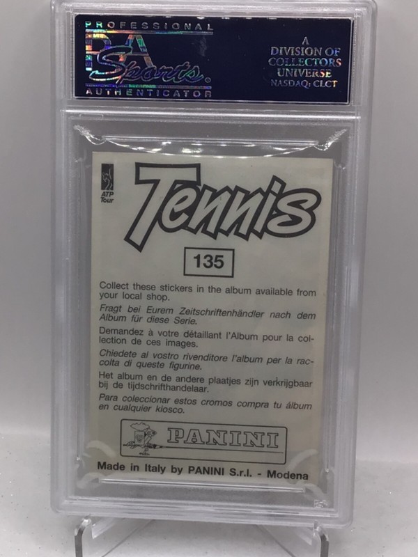 1992 Panini Tennis #135 Pete Sampras PSA 8 (Total Pop 13, 3 higher) view 2