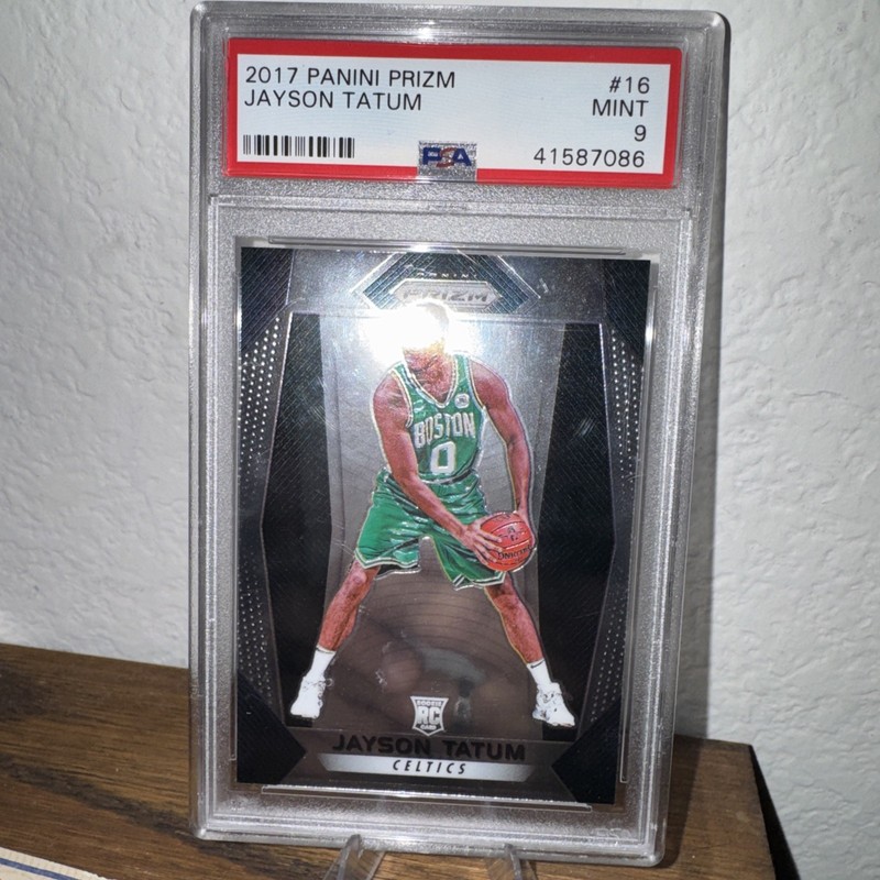 JAYSON TATUM ROOKIE 2017-18 PANINI PRIZM #16 PSA 9 MINT CELTICS RC view 1