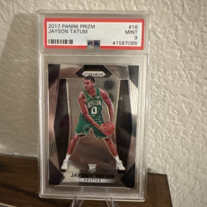 JAYSON TATUM ROOKIE 2017-18 PANINI PRIZM #16 PSA 9 MINT CELTICS RC view 2