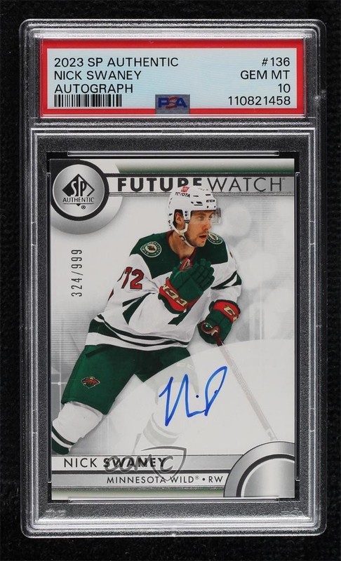 2023 SP Authentic Future Watch /999 Nick Swaney PSA 10 Gem MT Rookie Auto RC