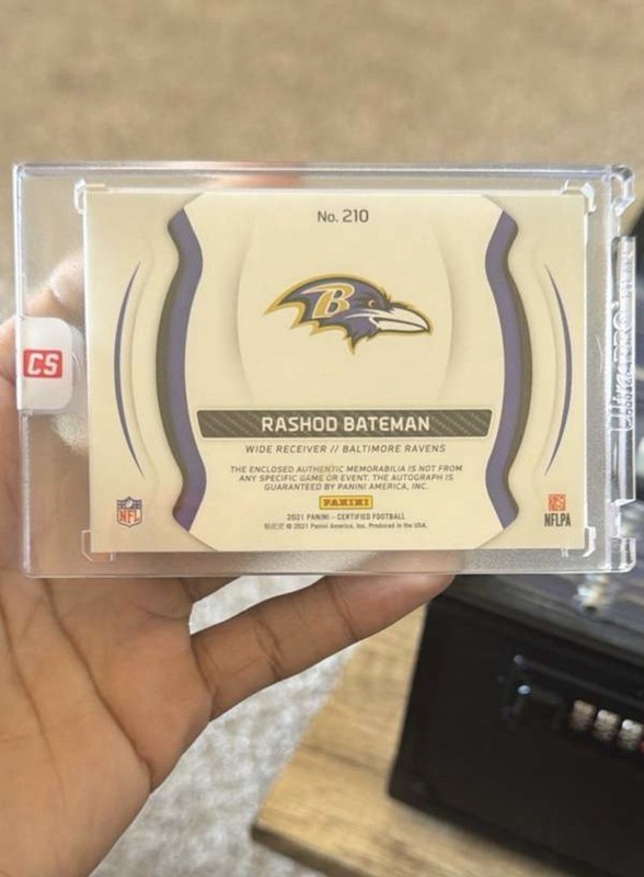 2021 Certified Rashod Bateman Ravens Freshman Fabric SHIELD RPA!! 5/5 #210 view 2